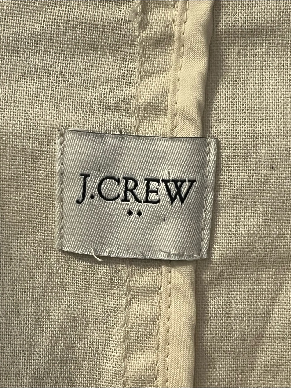 Crew Linen Cotton Blend Tailored Blazer Cream Neutral - Sz M (See Measurements) - Picture 4 of 6